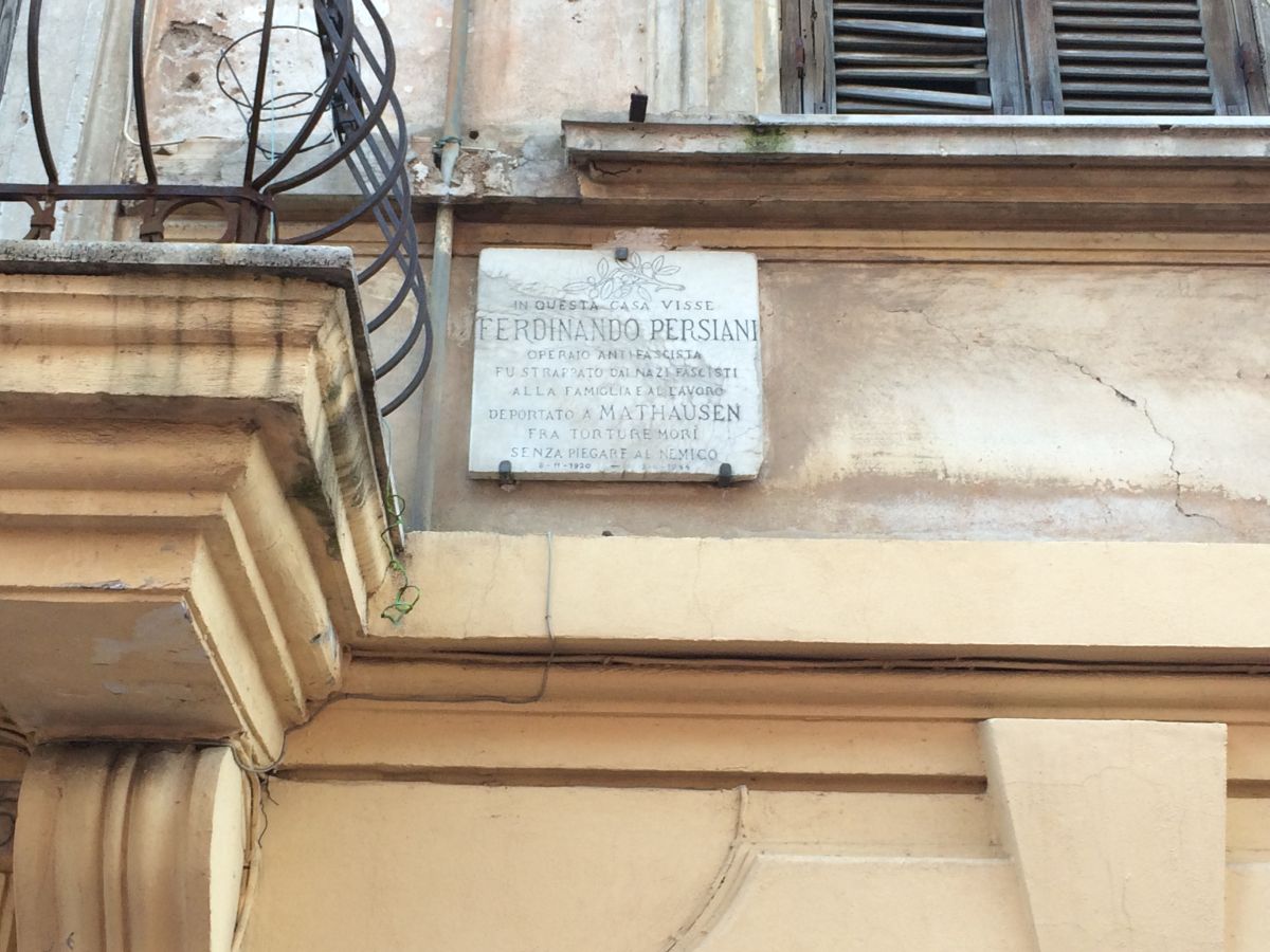 Targa abitazione Ferdinando Persiani, Via E. Giovenale 35 [CC BY NC SA]